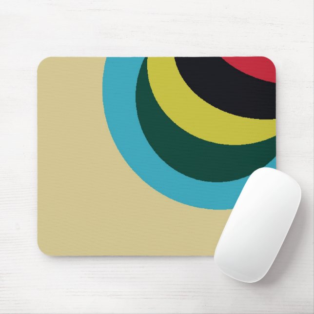Colourful curves pattern mouse mat (With Mouse)