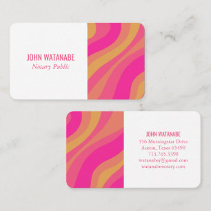 Colourful Curves Retro Minimalist Stripes Custom Business Card