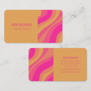 Colourful Curves Retro Minimalist Stripes Custom Business Card