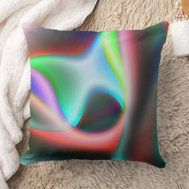 Colourful curves with puffy and blurred style      cushion (Blanket)