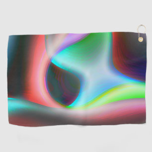 Colourful curves with puffy and blurred style      golf towel