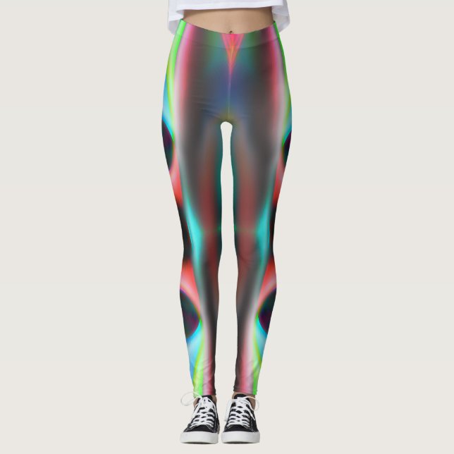 Colourful curves with puffy and blurred style      leggings (Front)
