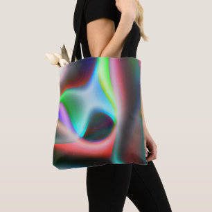 Colourful curves with puffy and blurred style tote bag