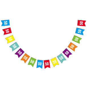 Colourful Custom Age Birthday Party Bunting Banner