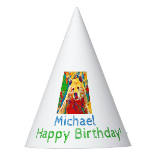Colourful Custom Bear Birthday Party Hat