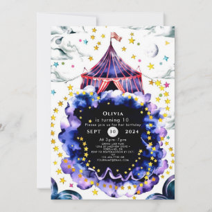 Colourful Custom Circus Birthday Invitation