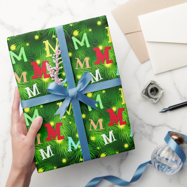 Colourful custom initial for your gift receiver wrapping paper (Gifting)