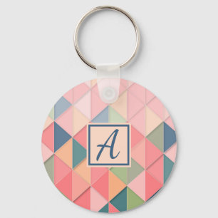 Colourful Custom Monogram Key Ring