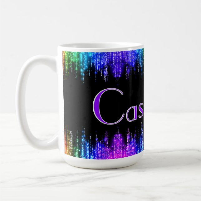 Colourful Custom Name Glowing Gift for Her Mug (Left)