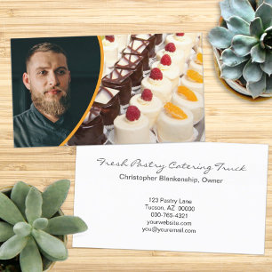 Colourful Custom Pastry Image Baker Photo Template Business Card