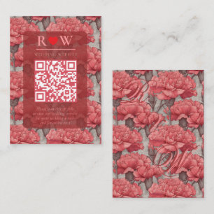 Colourful Custom Pink Carnation Fantasy Wedding Enclosure Card