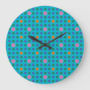 Colourful Custom Polka Dots Fish in the Sea Clock