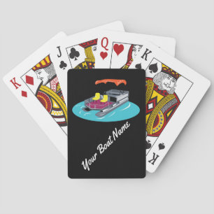 Colourful Custom Pontoon Boat Playing Cards