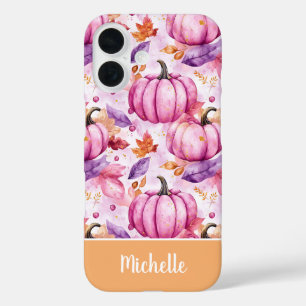 colourful Custom Pumpkin and Leaves pattern  iPhone 16 Case