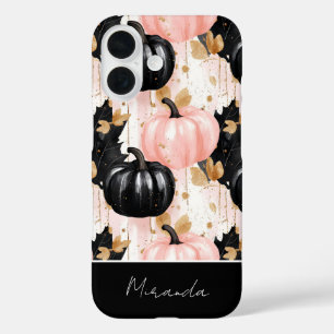 colourful Custom Pumpkin and Leaves pattern  iPhone 16 Case