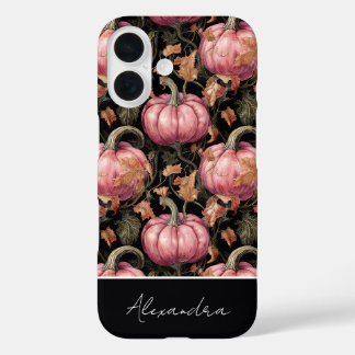 colourful Custom Pumpkin and Leaves pattern iPhone 16 Case