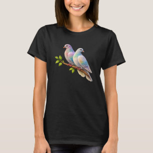 Colourful Custom T-Shirt For Women with Pigion