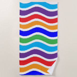 Colourful Custom Torn Paper Effect Beach Towel