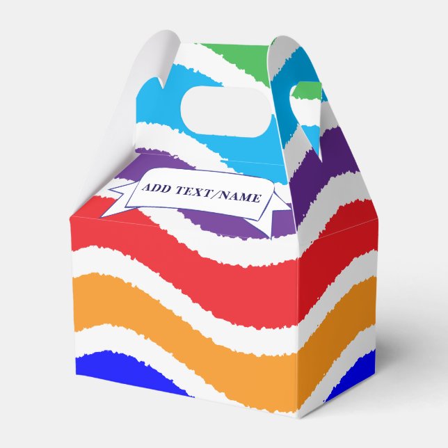 Colourful Custom Torn Paper Effect Favour Box (Front Side)