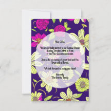 Colourful customisable floral Invitation Card
