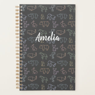 Colourful Customisable Geometry Origami Animals Planner