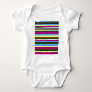 Colourful Customised Designer Stripe Baby Bodysuit