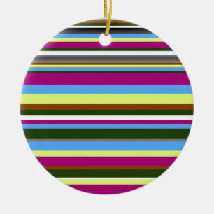 Colourful Customised Designer Stripe Ceramic Tree Decoration