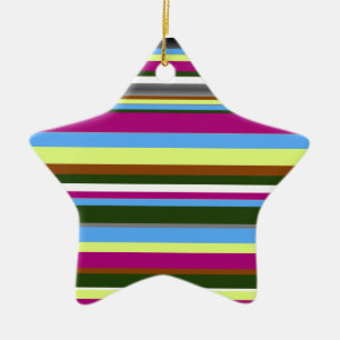 Colourful Customised Designer Stripe Ceramic Tree Decoration