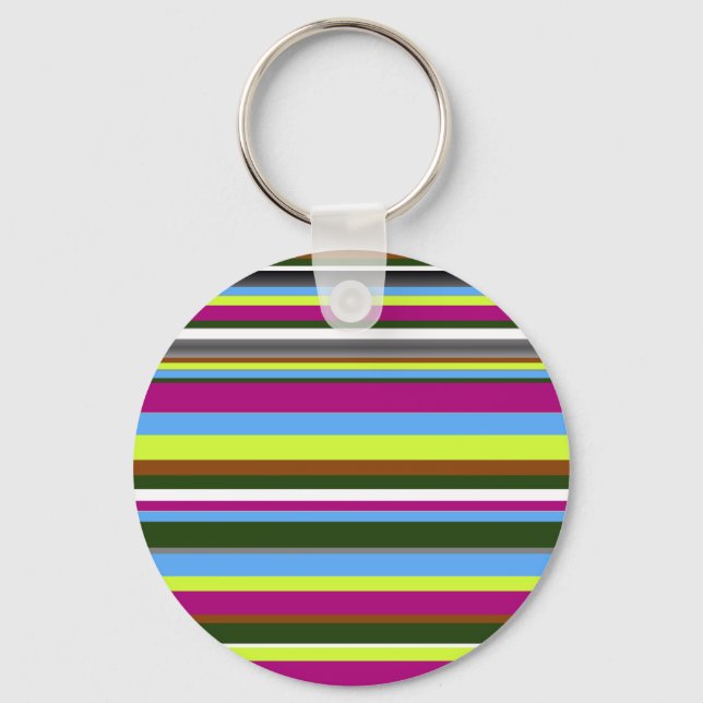 Colourful Customised Designer Stripe Key Ring (Front)