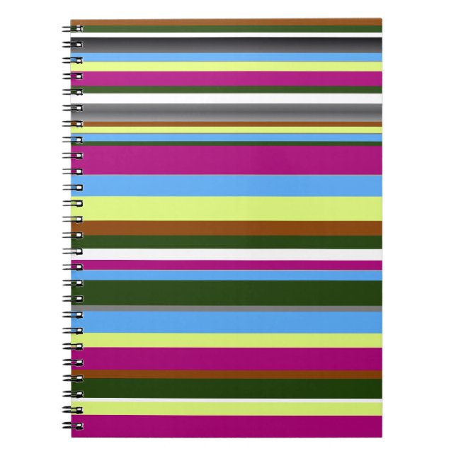 Colourful Customised Designer Stripe Notebook (Front)