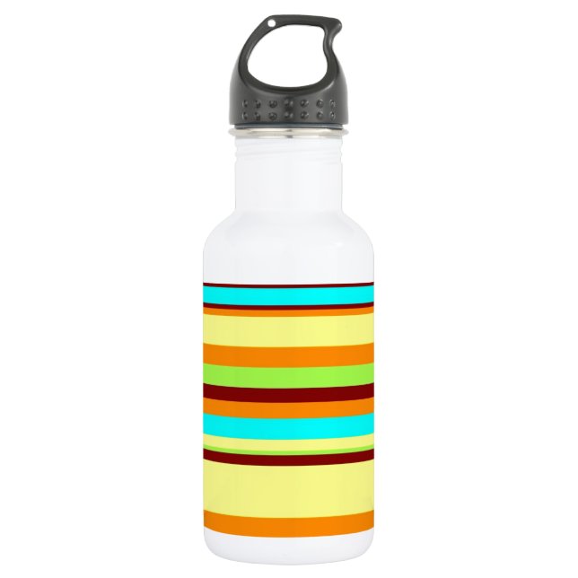Colourful Customised Designer Stripe Pattern 532 Ml Water Bottle (Front)