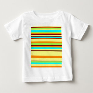 Colourful Customised Designer Stripe Pattern Baby T-Shirt