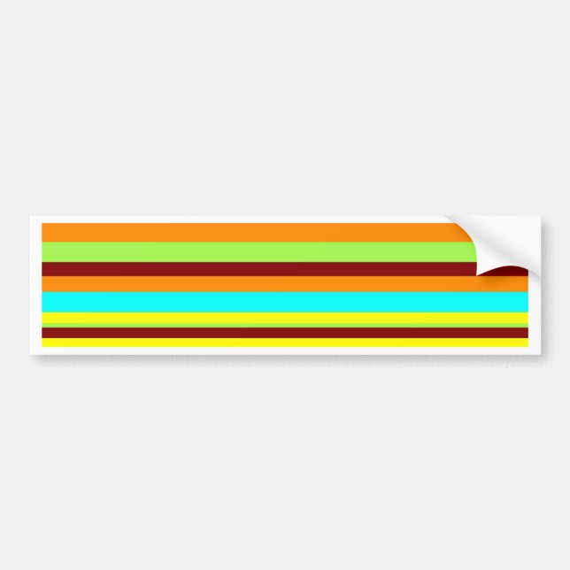 Colourful Customised Designer Stripe Pattern Bumper Sticker (Front)