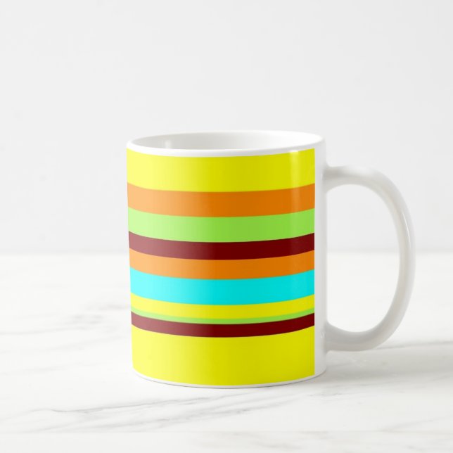 Colourful Customised Designer Stripe Pattern Coffee Mug (Right)