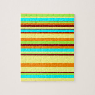 Colourful Customised Designer Stripe Pattern Jigsaw Puzzle