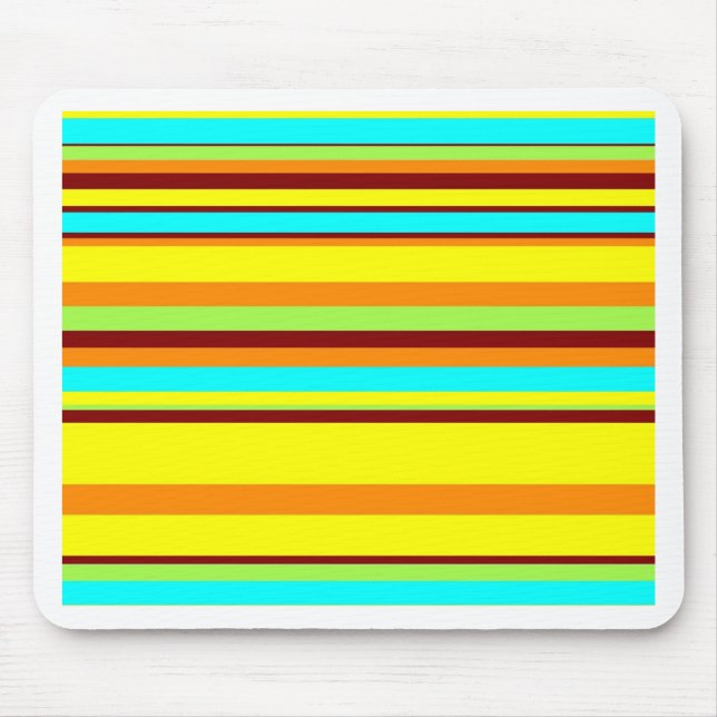 Colourful Customised Designer Stripe Pattern Mouse Mat (Front)