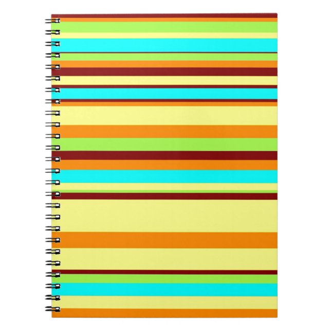 Colourful Customised Designer Stripe Pattern Notebook (Front)
