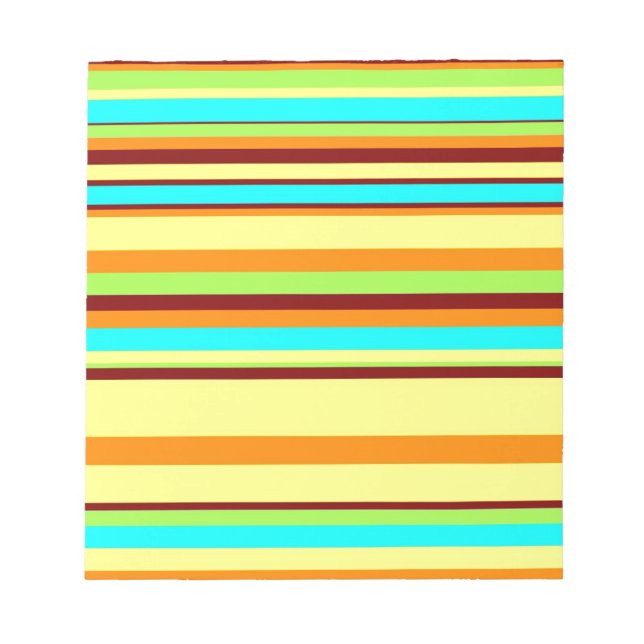 Colourful Customised Designer Stripe Pattern Notepad (Front)
