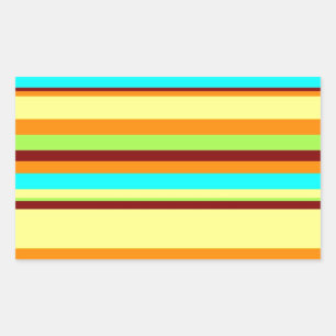 Colourful Customised Designer Stripe Pattern Rectangular Sticker