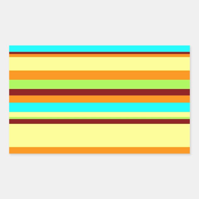 Colourful Customised Designer Stripe Pattern Rectangular Sticker (Front)
