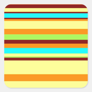 Colourful Customised Designer Stripe Pattern Square Sticker