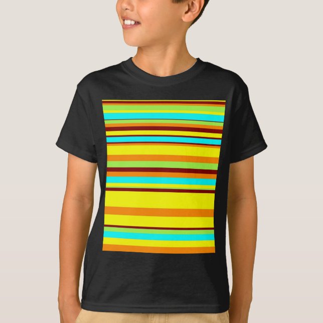 Colourful Customised Designer Stripe Pattern T-Shirt (Front)