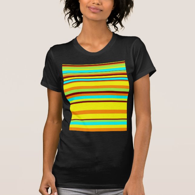 Colourful Customised Designer Stripe Pattern T-Shirt (Front)