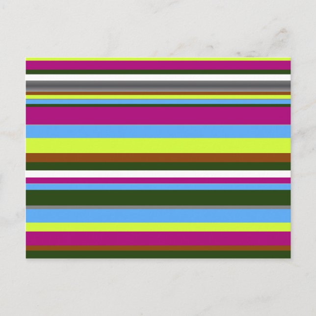 Colourful Customised Designer Stripe Postcard (Front)