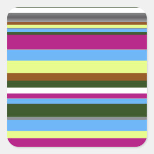 Colourful Customised Designer Stripe Square Sticker