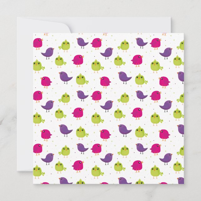 Colourful Cute Birds Pattern (Front)