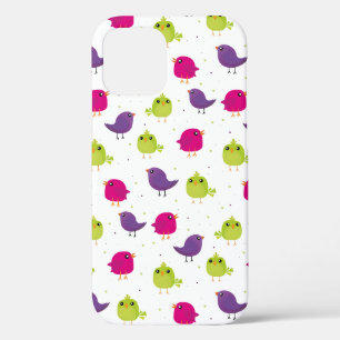 Colourful Cute Birds Pattern iPhone 12 Case
