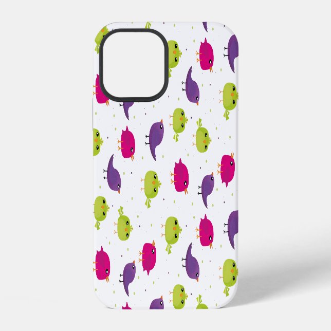 Colourful Cute Birds Pattern iPhone Case (Back)