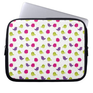 Colourful Cute Birds Pattern Laptop Sleeve
