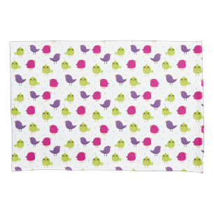 Colourful Cute Birds Pattern Pillowcase